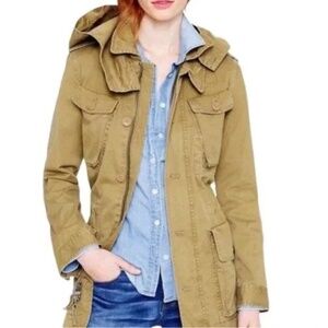 J.CREW Fatigue Military Boyfriend Hooded Utility Jacket, Size M